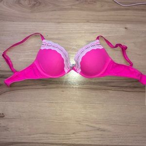 Hot pink push up bra